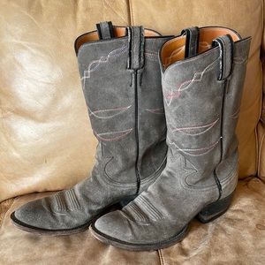 Grey suede Tony Lama cowboy (cowgirl) boots